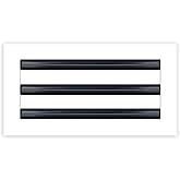 BUILDMART - 12x6 White Modern AC Vent Cover - Decorative Air Vent - Standard Linear Slot Diffuser - Register Grille for Ceiling, Walls &amp; Floors - Texas Buildmart