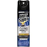 Hot Shot Flying Insect Killer Aerosol 15 Oz, Clean Fresh Scent | Kills Houseflies, Mosquitoes, Wasps, Hornets &amp; Other Listed Insects by Contact, Kills up to 4 Weeks, Use Indoors &amp; Outdoors