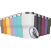Deitybless 30oz Stainless Steel Travel Mug with Lid, 12 Pack Double Wall Vacuum Insulated Bulk Tumbler, Powder Coated Coffee Cup Suitable for Vehicle Cup Holders (Assorted Colors)