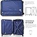 Coolife Luggage 3 Piece Sets PC+ABS Spinner Suitcase 20 inch 24 inch 28 inch (Ice blue)