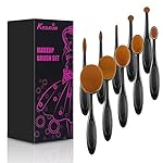 KEDSUM 10 pcs Makeup Brush Set, Professional Soft Oval Toothbrush Makeup Brushes with Travel Bag, Makeup Cosmetic Tool Set for Foundation, Powder, Concealer, BB cream, Blush, Contour