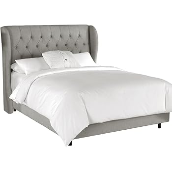 Amazon.com: Skyline Furniture Tufted Wingback Bed, King ...