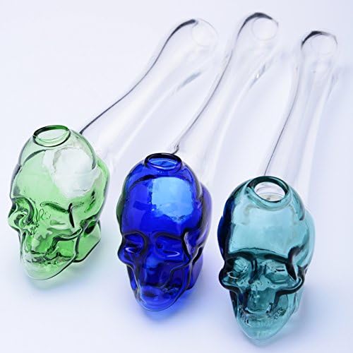 Gblog 5" Glass Tube with Skull Burner 2 Pack(Random Color)