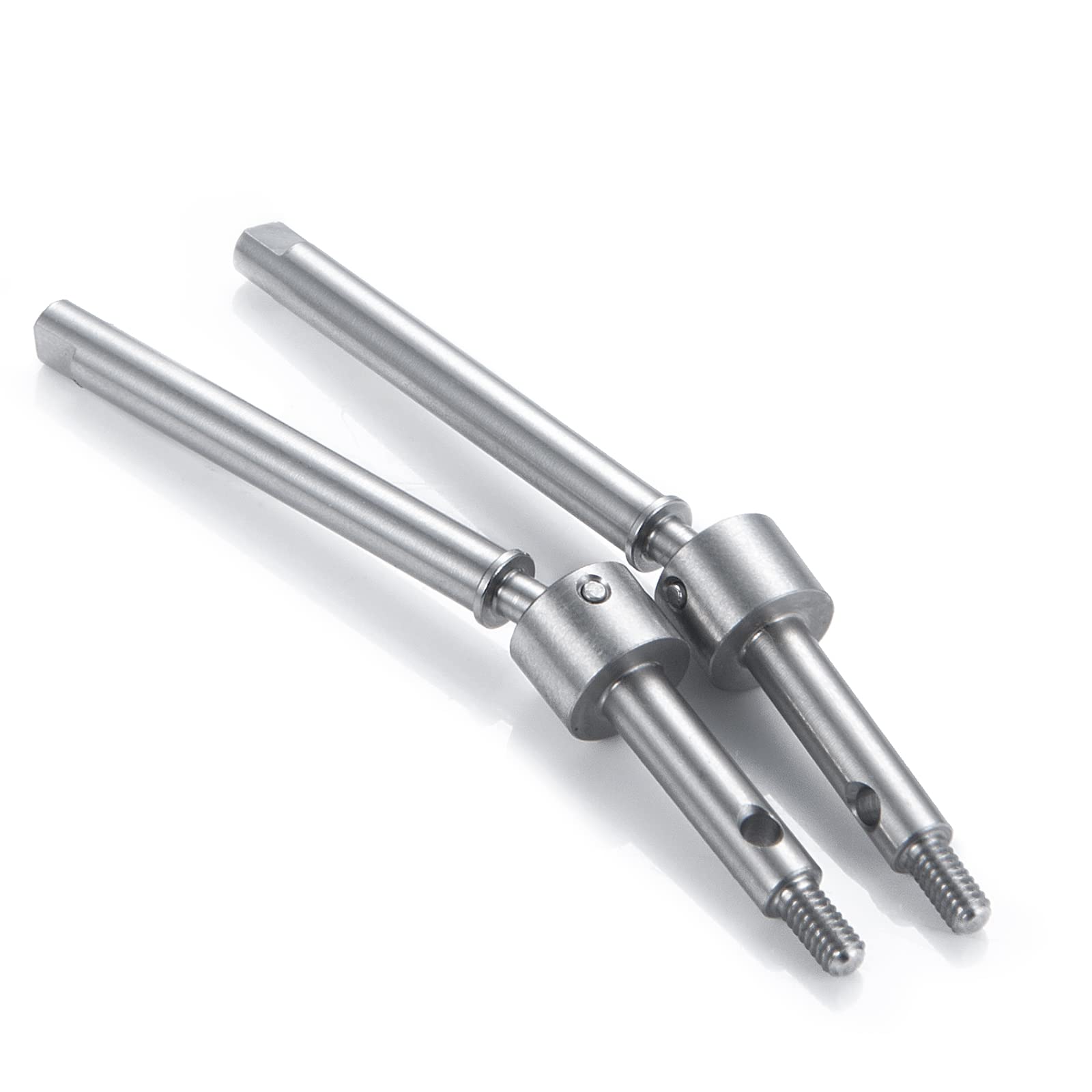 AXspeed 2pcs Metal Steering Front CVD Drive Shafts for 1/24 Axial Scx24 Deadbolt C10 AXI00002 B-17 AXI00005 AXI00006 RC Crawler Car