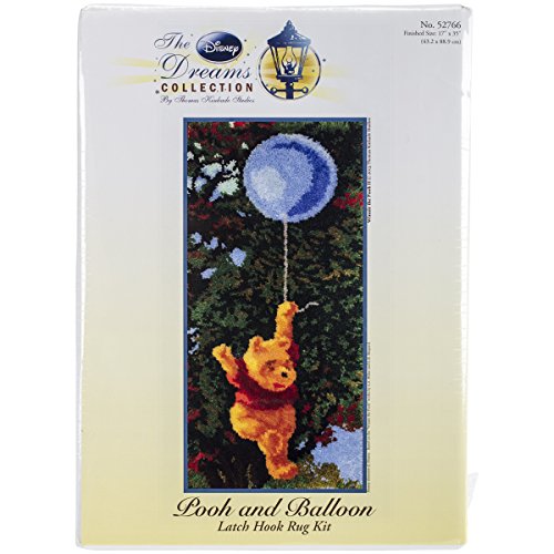 UPC 716448527664, M.C.G. Textiles 52766 Pooh and Balloon Rug Disney Dreams Collection by Thomas Kinkade Latch Hook Kit, 17 by 36-Inch