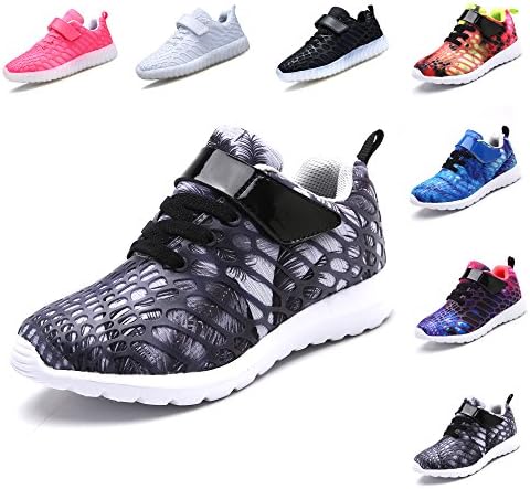 VIIRUN Little Kids Easy wearing Lightweight Fashion Sneakers Boys and Girls Breathable Running Shoes Gray 29/12M US Little Kids