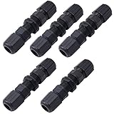 Icstation RJ45 Waterproof Connector, Female to Female, Panel Mount, CAT 6, CAT 5, CAT 5E, M20 IP65 Ethernet LAN Cable Coupler (Pack of 5)