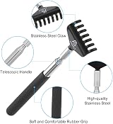 Anself Portable Stainless Steel Extendable Back Scratcher 20-68cm Black view 6
