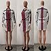 Women's Spring Autumn Fashion Casual Long Sleeve Ethnic Stripe Printed Button Down Basic Shirt Irregular Party Club Ribbed Dress White XXL