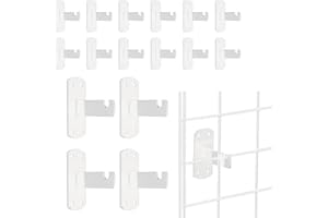 7RiversART Gridwall Mount Brackets for Grid or Slatgrid Panels Box of 16 Pcs White