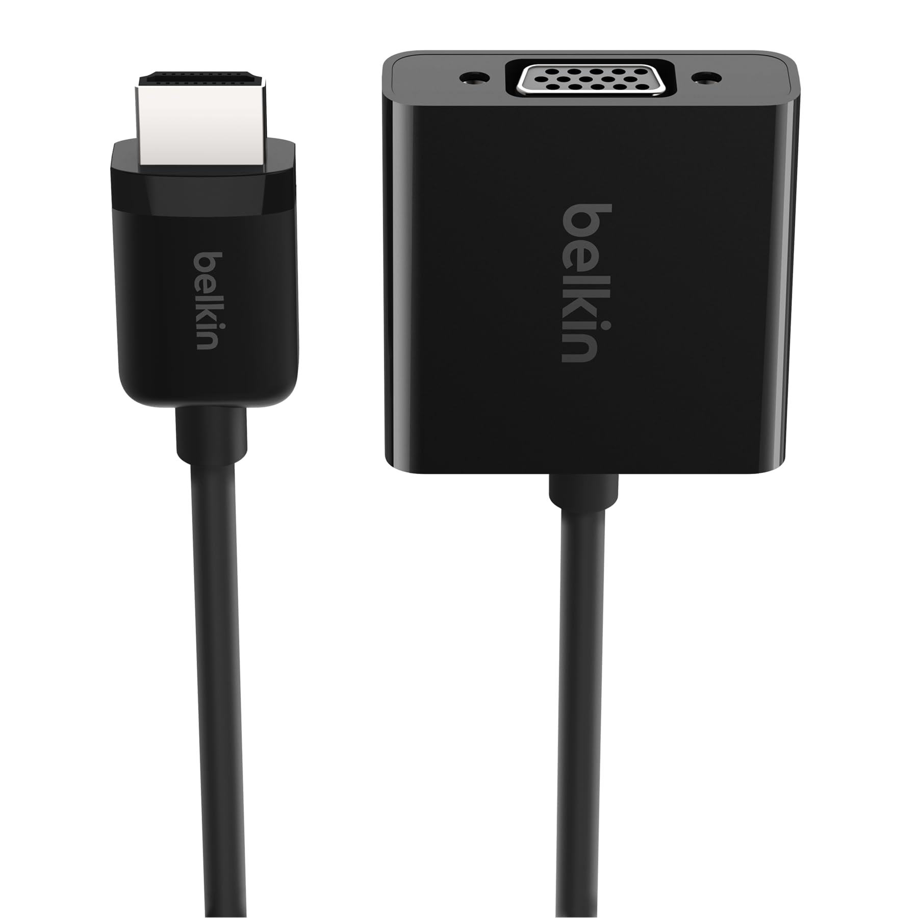 Belkin HDMI Male to VGA Female Adapter with Micro-USB Power and 3.5 mm Audio Support (1080p Full HD, Apple TV compatible) - Black