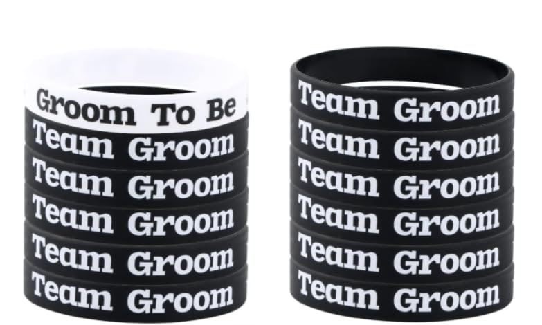 11 Pieces Of Wristbands, 1 Set Of Shoulder Strap Badges, Groom's Decorations, Bachelor Party Accessories, Men's Accessories, Team Bride Wristbands, Groom's Party Decorations
