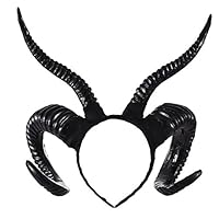 Xiaolanwelc Gothic Antelope Sheep Horn Hoop Headband Forest Animal Photography Manual Antler Headpiece Costumes Steampunk (black)