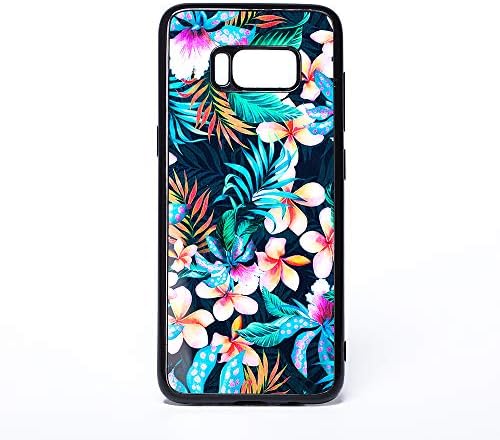 Samsung Galaxy S8 Case,S8 Marble Cases with Ring Kickstand [Shockproof +Anti-Scratch] Fashion Soft TPU Bumper and Holder Stand Black Cover Case for Samsung Galaxy S8 (Flowers)