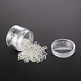 BRCbeads Top Quality Silver Plated 6mm 300pcs Per Bag Brass Round Open Jump Ring For Jewelry Making(Plastic Acrylic Jar Container is Included)