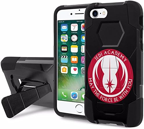 iPhone 7 / iPhone 8 Defender Hybrid Case [SlickCandy] [Black/Black] Armor Shell &amp; Impact Resistant [Kick Stand] [Shock Proof] - [Jedi Academy] for iPhone 7 / iPhone 8