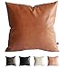 Kdays Faux Leather Crocodile Skin Tan Throw Pillow Cover Decorative Sofa Couch Cushion Covers Farmhouse Bohemian Decor Living Room Accent Modern Minimalist Vegan Pillow 18x18 Inches