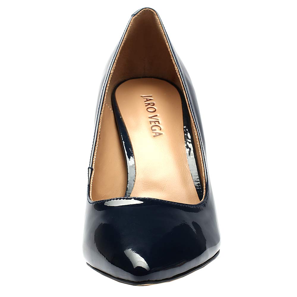 High Chunky Stable Leather, Patent Pumps Toe Pointed