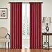 ECLIPSE Kendall Modern Blackout Thermal Rod Pocket Window Curtain for Bedroom or Living Room (1 Panel), 42 X 84, Ruby