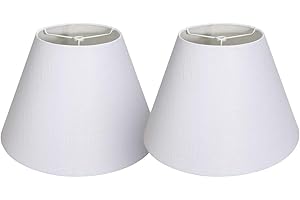 Tootoo Star Double 7x14x9 inch Fabric Natural Linen Cone Barrel Hand Craft Medium Lamp Shade Set of 2, Lampshade for Floor Table Lamp, Spider for Lamp has Harp (Off White)