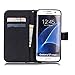 Galaxy S7 Edge Case, Firefish [Kickstand] PU Leather Flip Purse Case Slim Bumper Cover with Lanyard Magnetic Skin for Samsung Galaxy S7 Edge + Including One Stylus-Blackeye