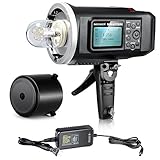 Neewer® 600W GN87 HSS Outdoor Flash Strobe Light with 2.4G Wireless System & 8700mAh Rechargeable Battery to Provide 500 Full Power Flashes Recycle in 0.01-2.5s Bowen Mount NW600BM