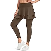 beroy Skirted Leggings for Women Active Tennis Ruffle Pleated Skort Athletic Golf Pickleball Skirt Pockets
