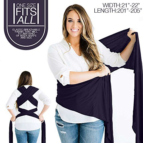 image for Mom Baby Wrap | Dark Blue | Superior Handsfree Adjustable Baby Infant 