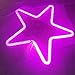 QiaoFei Neon Light,LED Star Sign Shaped Decor Light,Wall Decor for Christmas,Birthday Party,Kids Room, Living Room, Wedding Party Decor (Purple Pink)