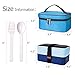 ME.FAN Leakproof Bento Lunch Box With Insulated Bag And Cutlery, All-in-one Stackable Food Container 42oz/1200ml - Deep Blue/Light Blue