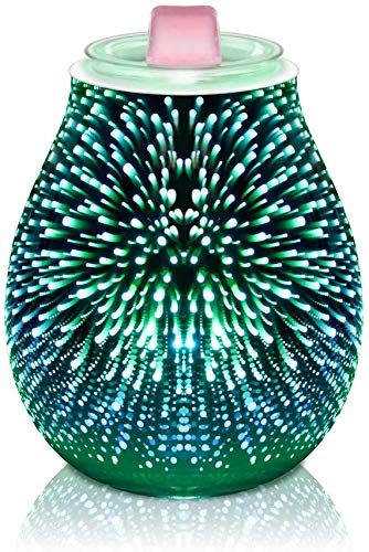 LTXDJ Electric Oil Burner Wax Melt Burner 3D Glass Wax Warmer Scented Wax Melter Touch Control Aroma Lamp For Home Office Bedroom Living Room Decor Birthday present for her