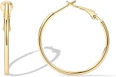 PAVOI 14K Gold Plated 925 Sterling Silver Post Hoops | Large Hoops Earring | Lightwight Gold Hoop Earrings for Women