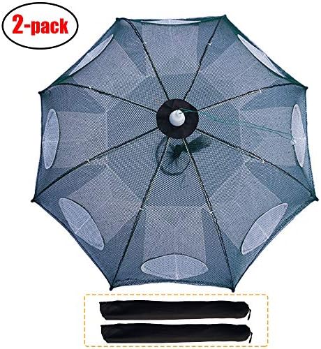 Fishing Net Trap Portable Folded Foldable Crab Net Cast Dip Bait Fish Shrimp Crawfish Langostino Cage Traps Mesh Automatic
