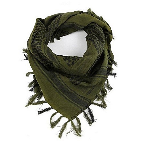 Premium Military Shemagh Scarf Tactical Desert Arab Head Neck Scarf Wrap (Army Green)