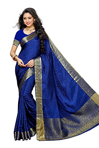 Mimosa By Kupinda Women's Tusser Silk Saree Kanjivaram Style Color :Navy Blue (3196-2073-NVY) - Image 2