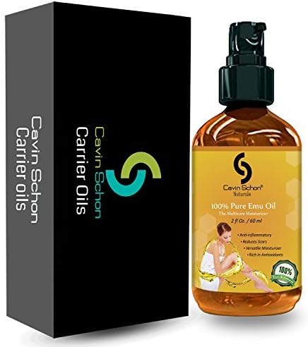 2 Oz PURE EMU OIL - Best All Natural Oil for Face, Skin, Hair and Nails. Excellent for Dry Skin, Burns, Sunburns, Scars, Muscles and Joints (2 Oz) by Cavin Schon
