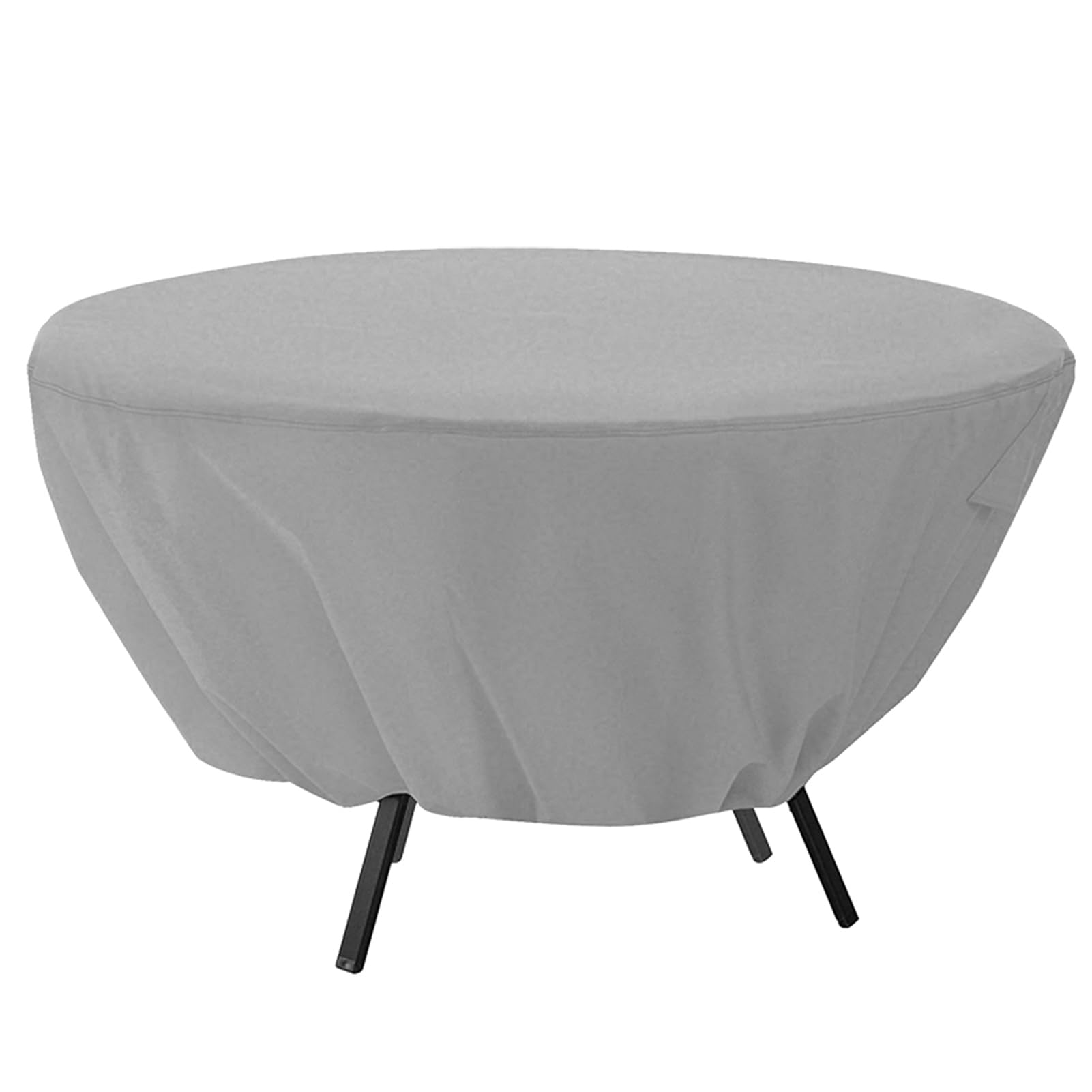 Qcwwy Patio Table Cover, Waterproof And Windproof Outdoor Dust Cover For Round Table, Suitable For Patio And Home Furniture, Lanyard In
