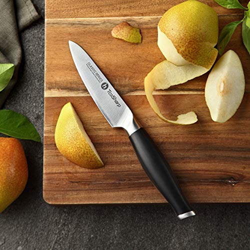 TooSharp Paring Knife Fruit Peeling Knifes, 4 Inch Sharp Professional Knives with VG10 Garolite