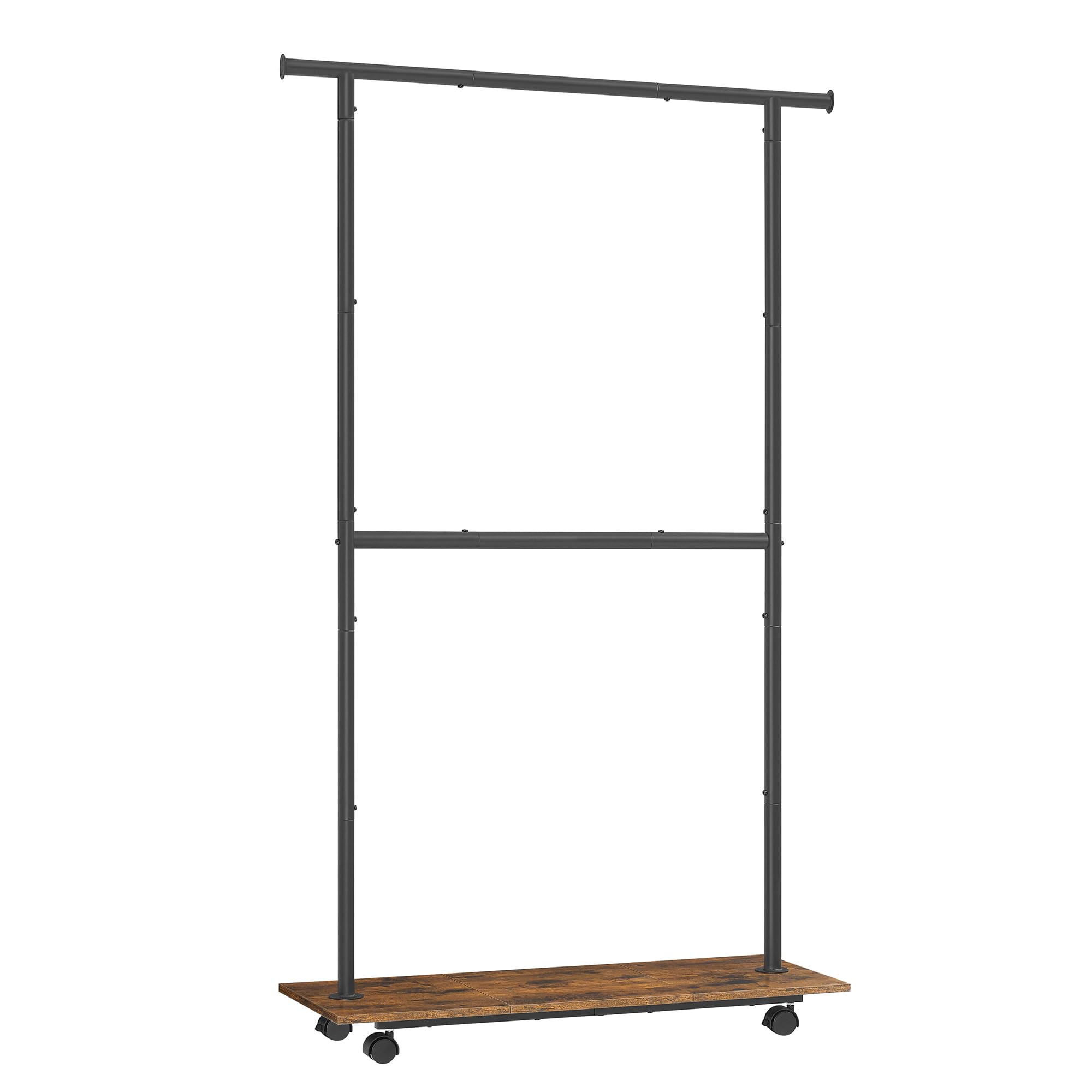 SONGMICS Clothes Rack with Wheels, Middle Rod Clothing Rack for Hanging ...