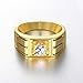 Geminis Mens Personality Gold Electroplated Cubic Zirconia Wide Band Rings-10