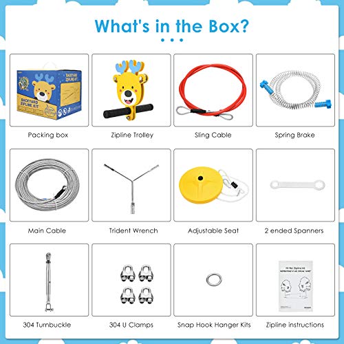 SEAAN 80ft 6mm Diameter Heavy Duty Compound Galvanized Steels Cable Zip