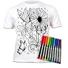 Splat Planet Kleur-in Vlinder T-shirt met 10 niet-giftige wasbare magische pennen – Kleur-binnen en was uit T-shirt