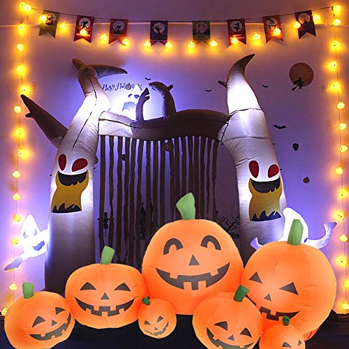 Eilane Halloween Inflatable Pumpkin Air Blown Jack-o-Lantern Decoration for Lawn Yard Garden Party Outdoor Decoration