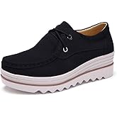 Ruiatoo Womens Slip on Loafers Comfortable Thick Soft Platform Shoes Business Casual Walking Shoes