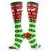 Gmark Novelty Funky Cute Cartoon Socks, Women's Soft Winter Warm Heavily Brushed Lined Socks Christmas Colorful Cool Present Funny Gift Ideas Elk Snow And Love