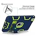 iPad Air 2 Case,iPad 6 Case,TIANLI(TM) ArmorBox [Three Layer] Convertible [Heavy Duty] Rugged Hybrid Protective with Kickstand Case for iPad Air 2,Navy Blue/Lemony Yellow