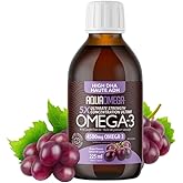 AQUAOMEGA 5X Ultimate Strength Omega 3 Supplements with Vitamin D, Fish Oil Omega 3 Liquid with EPA, DHA Supplement, Grape Fl