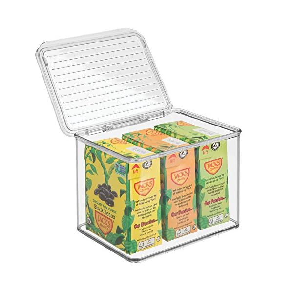 InterDesign-67230-CabinetKitchen-Binz-Stackable-Storage-Container-Plastic-Storage-Boxes-Clear-Medium iDesign 67230 Cabinet/Kitchen Binz Stackable Storage Container, Plastic Storage Boxes, Clear, Medium, 14 x 17 x 12.5 cm