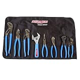 Channellock TOOL ROLL-8 8 Piece Professional Pliers Set w/ Tool Roll | Fast Release Vinyl Pouch Features Long Nose, Diagonal Cutter, Linemen's, End Cutting , Adj Wrench & Tongue and Groove (3)
