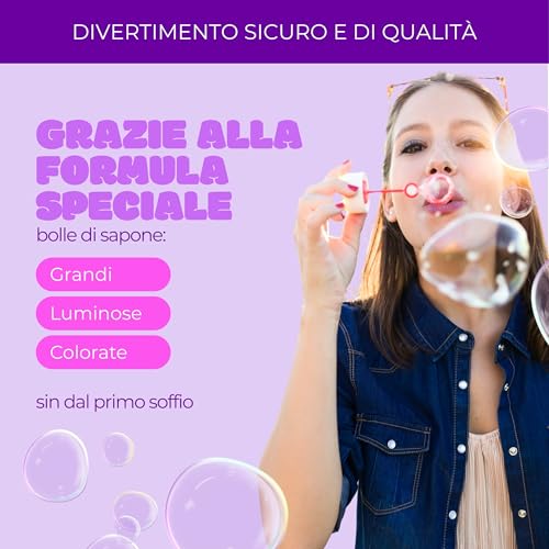 Bubble World Stitch Soap Bubbles for Children Ideal as a Gadget Birthday Children White Tubes with Integrated Red Blower Pack of 12 60 ml Made in Italy